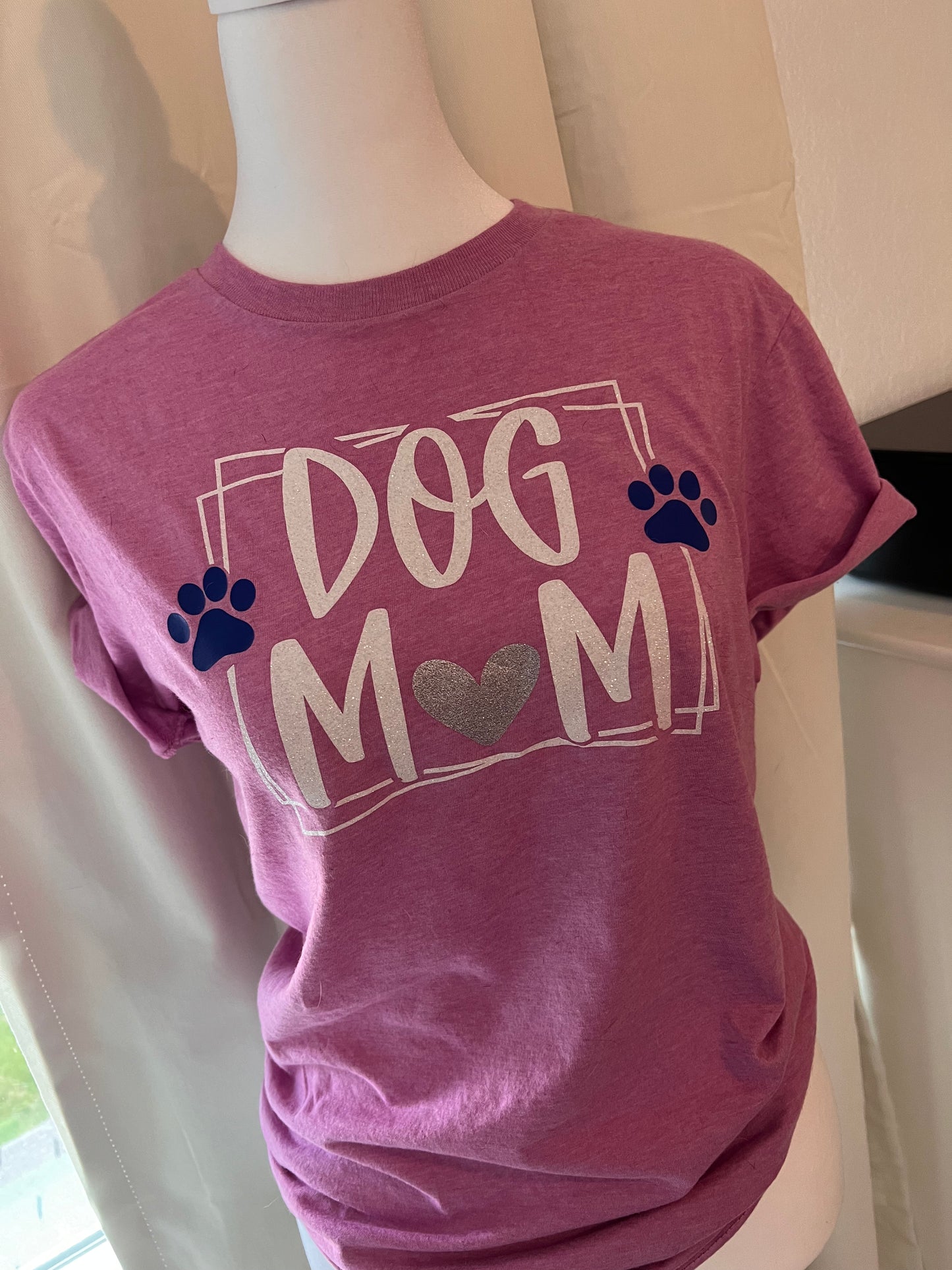 Dog Mom with glitter vinyl